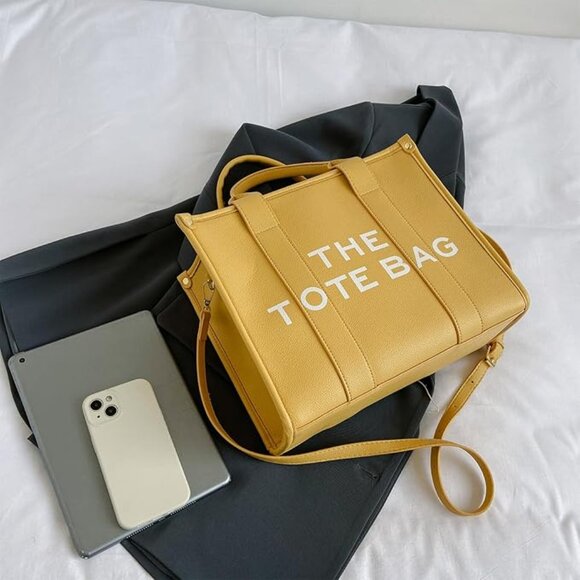 The Tote Bag for Women, Leather Yellow #782 - Picture 10 of 13